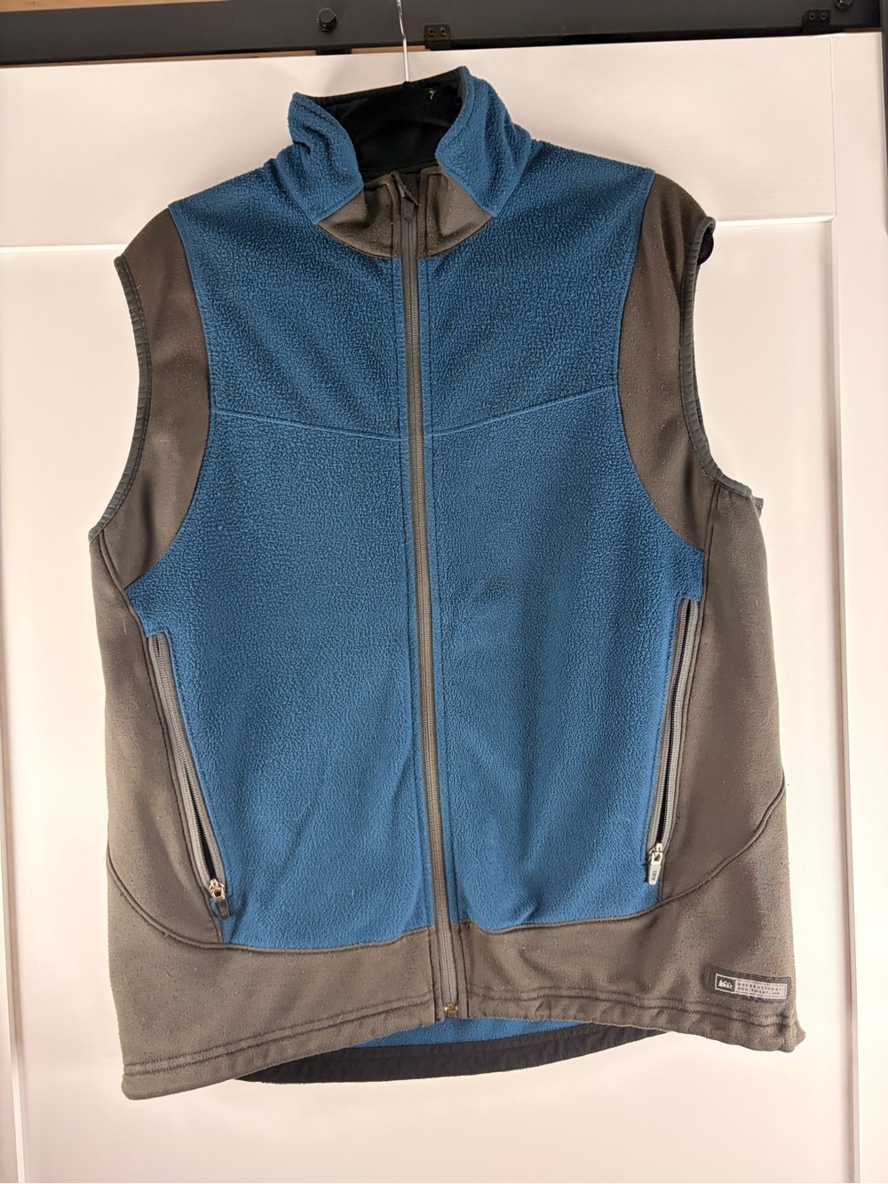 REI Polartec Fleece Full Zip Vest Blue Grey Men’s XL